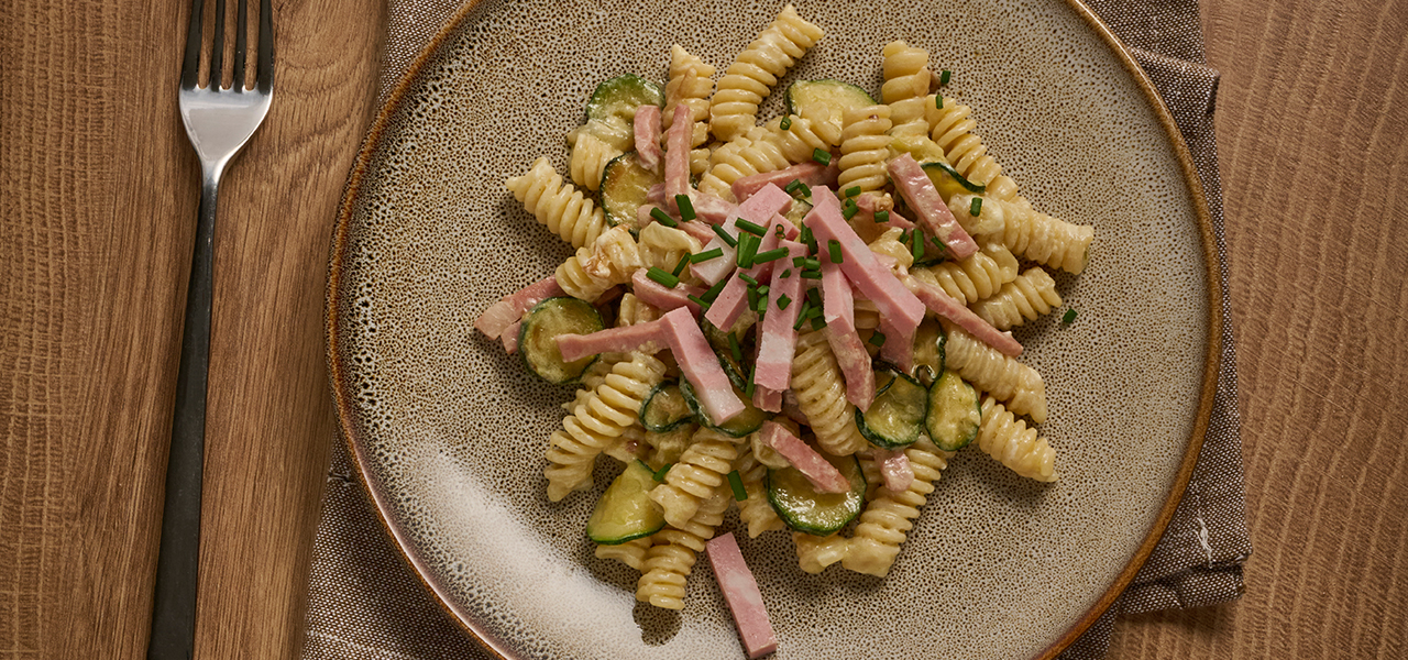 Fusilli Mortadella e panna h