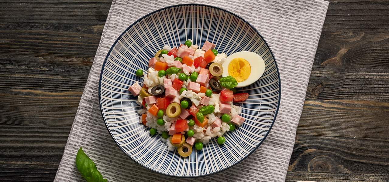 Insalata di riso e Mortadella h