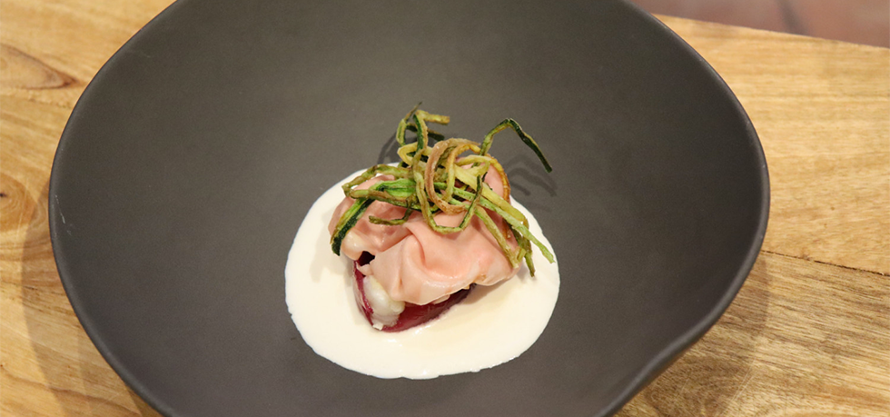 mortadella con scampi