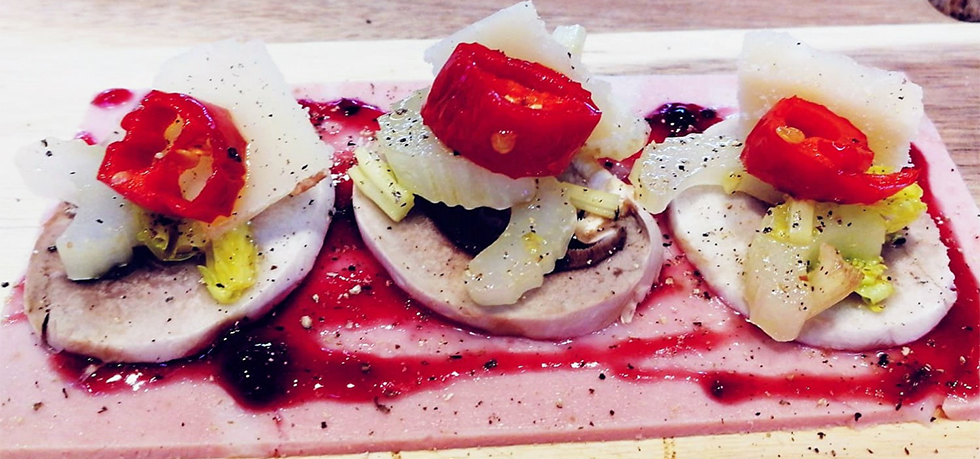 mortadella con zenzero e champignon